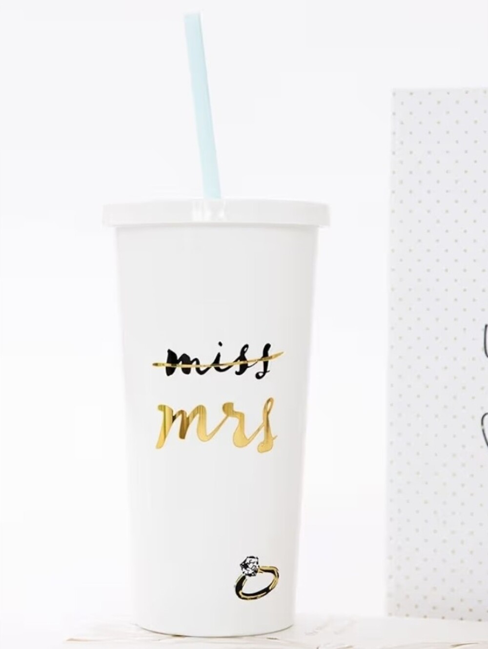 Kate Spade New York Acrylic Bridal Tumbler with Lid and Straw 20oz Bride To Be